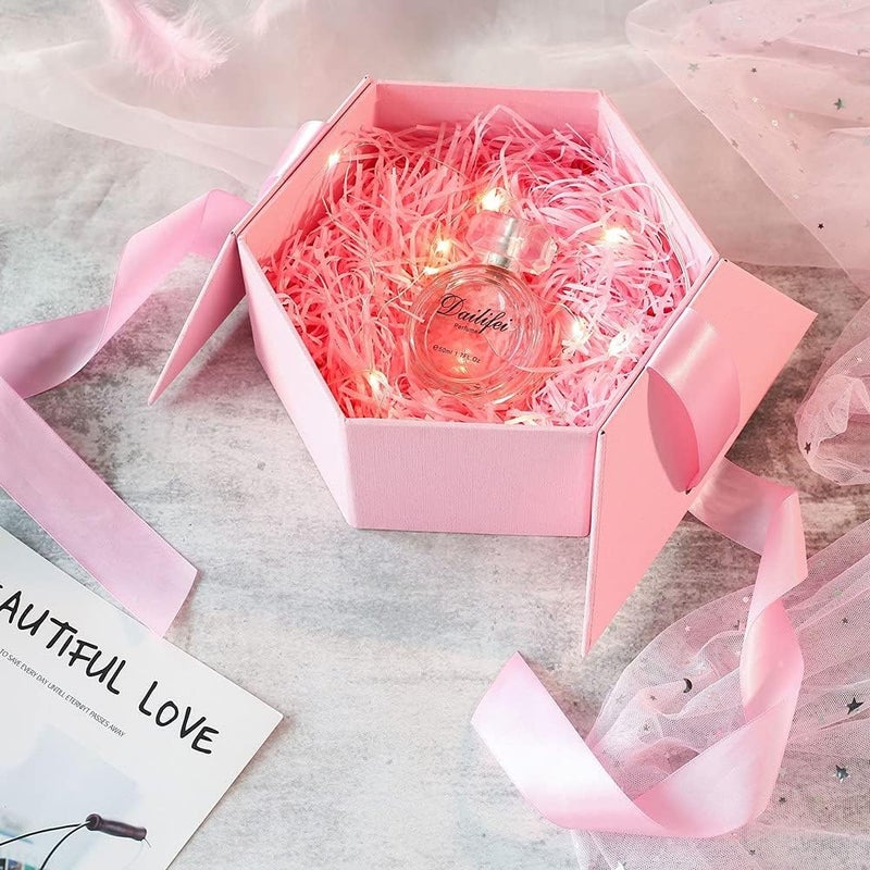 JINZOFLY Raffia Paper Shreds, 100g Valentine's Day Shredded Paper for Gift Box, easter grass Filler for Gift Wrapping & Basket Filling(Pink) - Image 2